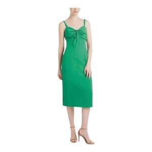 Cinq a Sept Dress Erica Sleeveless midi sheath green size 14